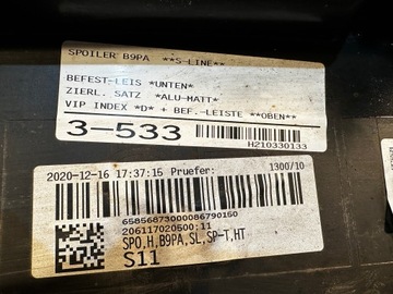 фото thumb №13, Audi a4 b9 8w0 рестайлінг s-line дифузор спойлер dół бампера задній 8w0807521ab