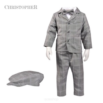 Серый крестильный костюм для мальчика Christopher, размер 68