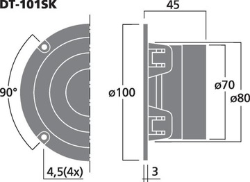 MONACOR DT-101SK КУПОЛЬНЫЙ ТВИТ-ДИНАМИК
