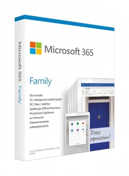 Подписка на MS Office 365 Family PL на 1 год для Win/Mac Medialess