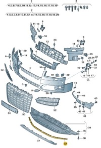 фото thumb №1, Спойлер накладка бампера передний audi a8 d4 aso оригинал новый