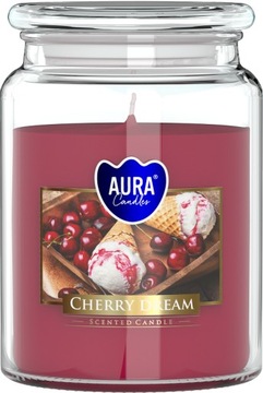 Duża Świeca Zapachowa w Szkle Bispol Aura snd99-342 CHERRY DREAM