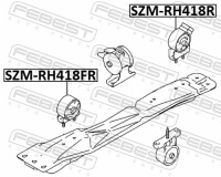 фото thumb №4, Подушка двигателя задняя febest szm-rh418r