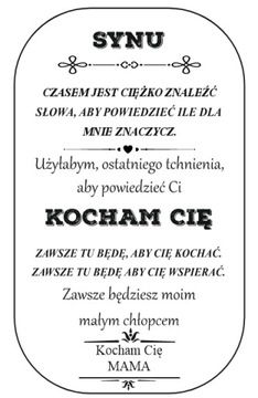Nieśmiertelnik Złoty Grawer Prezent dla Syna od Mamy Naszyjnik Męski
