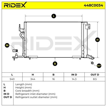 фото thumb №8, Ridex 448c0034 радиаторов кондиционера bez осушителя do volvo s70 874