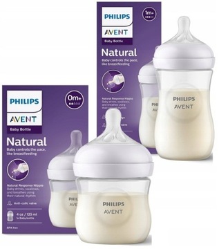 AVENT 2x АНТИКОЛИКОВЫЕ БУТЫЛКИ NATURAL 3 RESPONSE 260 мл+125 мл СТАРТОВЫЙ НАБОР