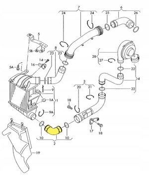 фото thumb №2, Труба шланг интеркулер vw polo 1.9 tdi 6q0145832c