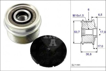 фото thumb №2, Колесо пасове генератора ford 1,8 2,0 16v 00-07 ina