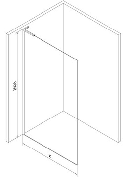 MEXEN KIOTO L ŚCIANKA PRYSZNICOWA WALK-IN 120 x 200 CM BIAŁA szkło 8 mm