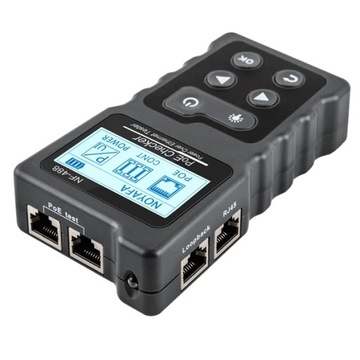 Усовершенствованный тестер сетевых кабелей RJ-45 Noyafa NF-488 с ЖК-экраном PoE