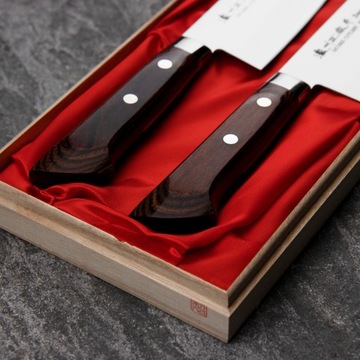 SATAKE Unique Shirogami2 Zestaw Nóż Santoku Nakiri