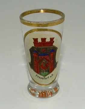 Przedwojenny kieliszek herb - Frankfurt nad Odrą Słubice oryginał
