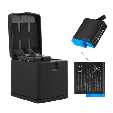 Аксессуары для GoPro Hero 8 7 6 5 2 аккумулятора + трехканальное зарядное устройство