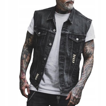 Мужской джинсовый жилет Skull Fashion