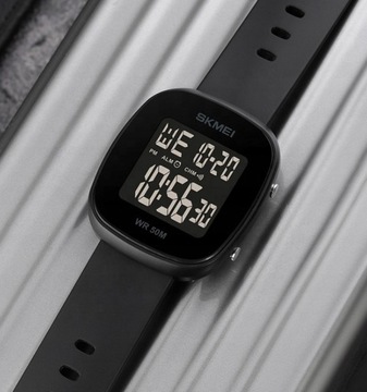 SKMEI женские часы LED черный с будильником 12/24 ч мин1