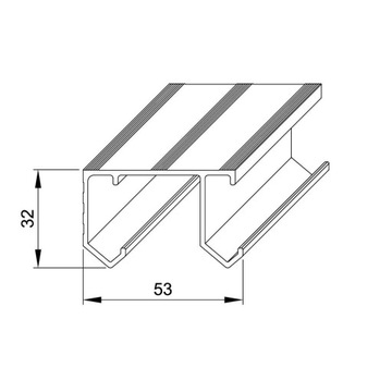 System przesuwny do szaf 3-drzwiowych szer. 3 m