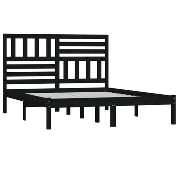 VidaXL Каркас кровати, черный, массив сосны, 12 шт.