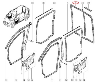фото thumb №5, Прокладка двері задніх renault trafic vivaro оригінал