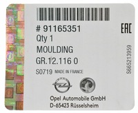 фото thumb №4, Оригинальный номер молдинг боковая стойка renault trafic ii primastar opel vivaro оригинал