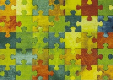 DYWAN DZIECIĘCY DO POKOJU DZIECI KOLOROWY PUZZLE NA WYMIAR FILC 200x200 cm