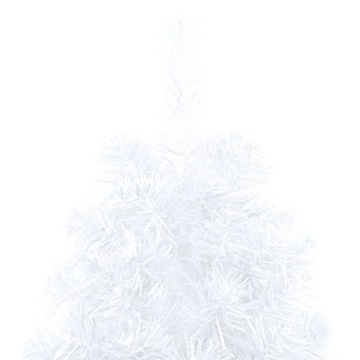 Елка с гирляндами и игрушками, половинка, белая, 150 см.