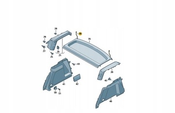 фото thumb №9, Шнурок трос полиці задньої багажника vw golf v vi 2005-2013 1k6863447a