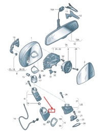 фото thumb №1, Audi tt 8j передняя часть правый door mirror кронштейн cover rhd 8j2857110gru original