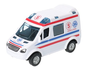 Van Pogotowie mini 8cm Autko metalowe z napędem