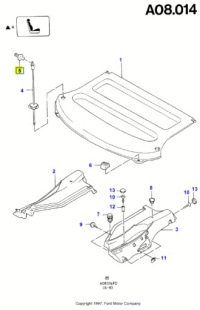 Кнопка - ремінь полиця багажника ford mondeo 1992-1996 оригінальний номер 1039068 Недорого, фото thumb