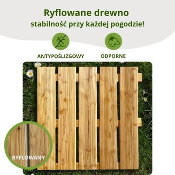 PODEST TARASOWY DREWNIANY panel balkonowy ogrodowy 50x50 cm Naturalny