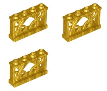 LEGO 19121 Забор 1х4х2 Жемчуг Золото 3 шт. НОВЫЙ