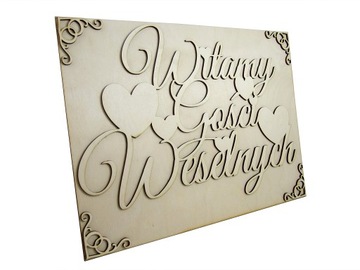 Witamy Pana Młodego i Gości Weselnych Tablica 60cm
