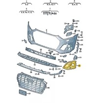 фото thumb №10, Audi q5 fy передняя часть правый решётка 80a807680agcox 80a807680ag cox oem
