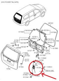 фото thumb №5, Механизм замка крышки багажника kia carnival