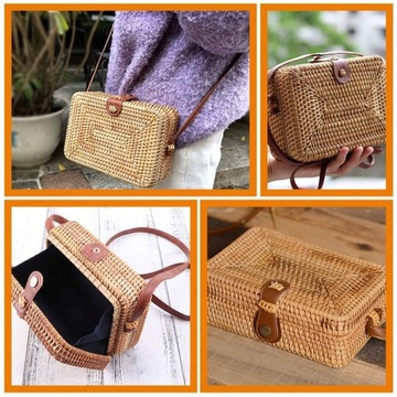 Wiklinowe torby Crossbody Damskie torebki na