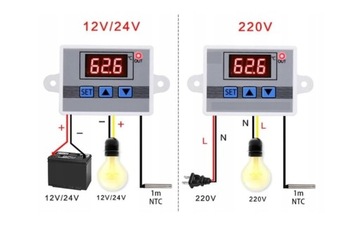 Regulator temperatury W3002 Termostat Elektroniczny zasilanie 12Vc