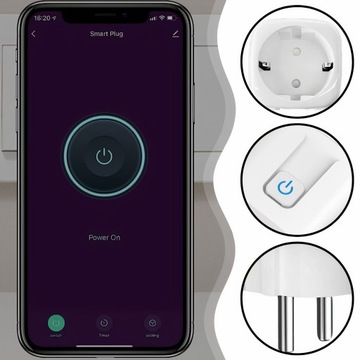 Розетка Tuya WiFi Ваттметр Таймер Смарт-контакт Контроллер SMART