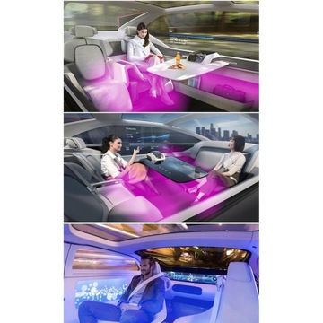 Подсветка салона автомобиля RGB, 2-линейная, многоцветная, беспроводная USB-секция