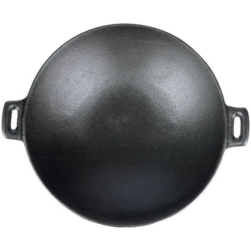 Wok ŻELIWNY duży patelnia głęboka azjatycka 30 cm