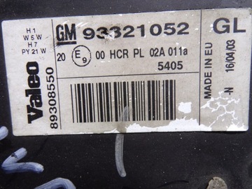 фото thumb №6, Opel meriva a фара левый переднее лампа перед 93321052gl