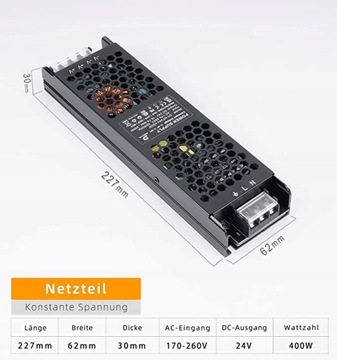 Блок питания DUSKTEC 24 В 400 Вт 16,6 А