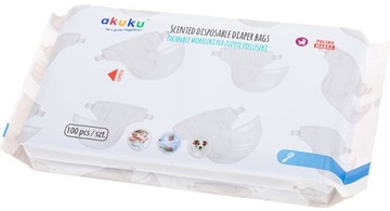 AKUKU СУМКИ ДЛЯ ИСПОЛЬЗОВАННЫХ ПОДГУЗНИКОВ С ЗАПАХОМ x100