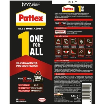 PATEX FLEXTEC ONE FOR ALL монтажный клей, моментальный, водостойкий, прочный.