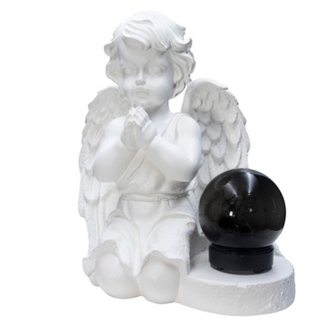 DUŻY ZNICZ GIPSOWA FIGURKA NAGROBNA LAMPA SOLARNA LED