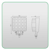 фото thumb №3, X2 лампа робоча 16 led 43w 12v 24v kamar na болти квадратний
