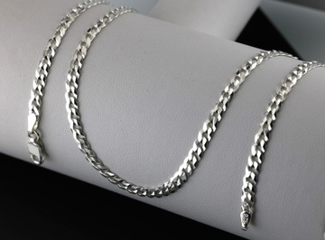 Męski Łańcuszek, Pancerka Diamentowana 60 cm 3,8 mm Srebro 925 plus Gratis