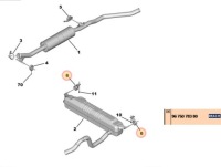 Oryg кронштейн глушителя задний peugeot 308 508 с Разборки, фото thumb
