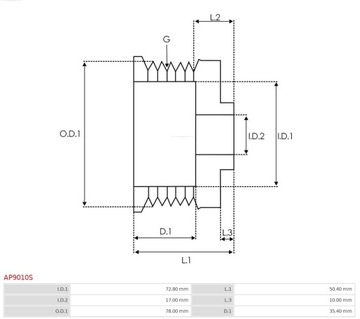 фото thumb №5, Ap9010s as-pl колесо пасове генератора бренд new as