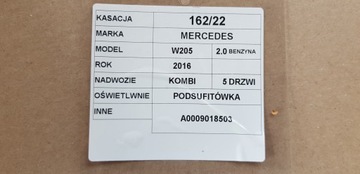 фото thumb №5, Mercedes w205 лампа стеля оригінальний номер a0009018503