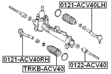 КОНЦОВКА РУЛЕВОГО КОЛЕСА ПРАВАЯ TOYOTA CAMRY JPP ACV30 MCV3 2001/07-2006/01